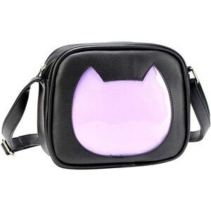 Women Purple Ita Bag Crossbody Cat Small Ita Purse Pin Display Bag with Insert